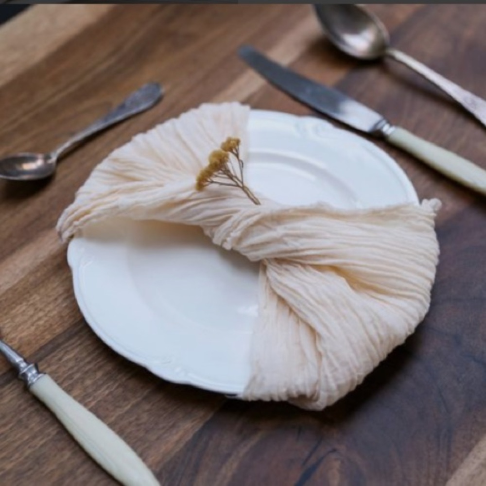 Light beige cheese cloth napkins